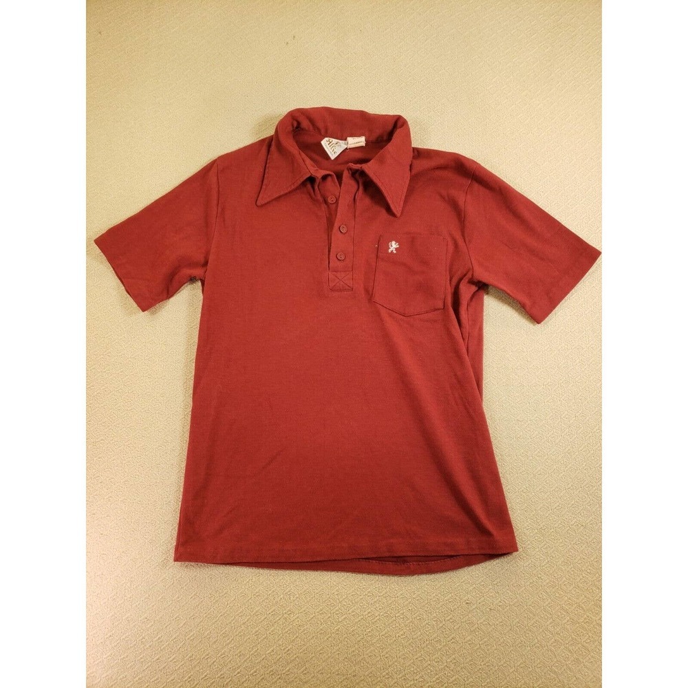 VTG‎ Alfie Shirt Mens Large Red Short Sleeve Logo Collared Polo Casual Classic